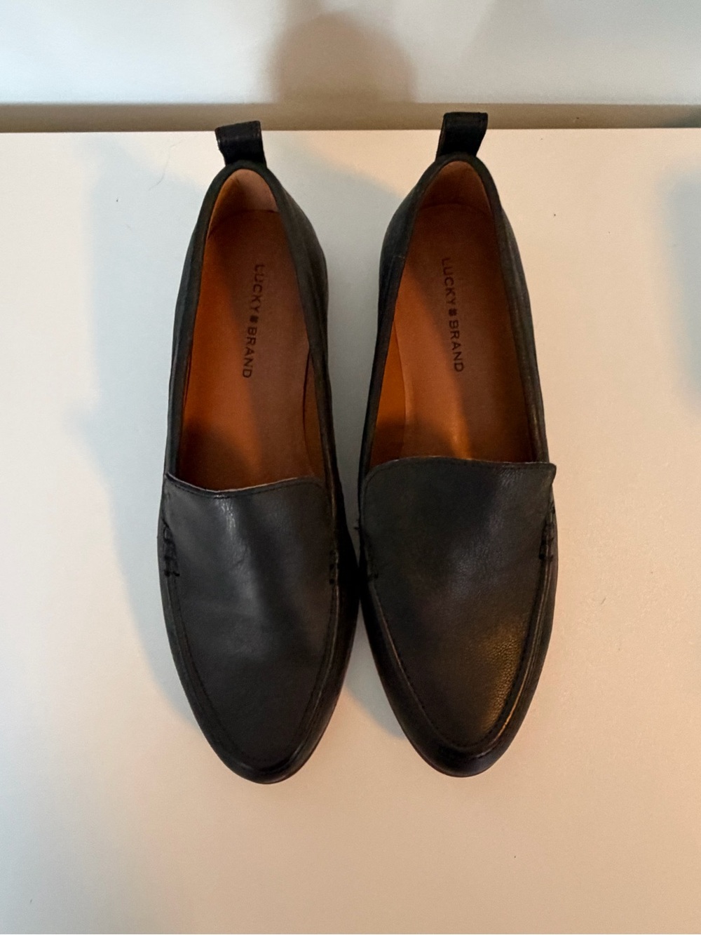 Lucky Brand Black Leather Slip-On Loafers for Men